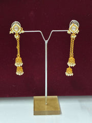 Antique Long Delicate Dangle Jhumka Earring