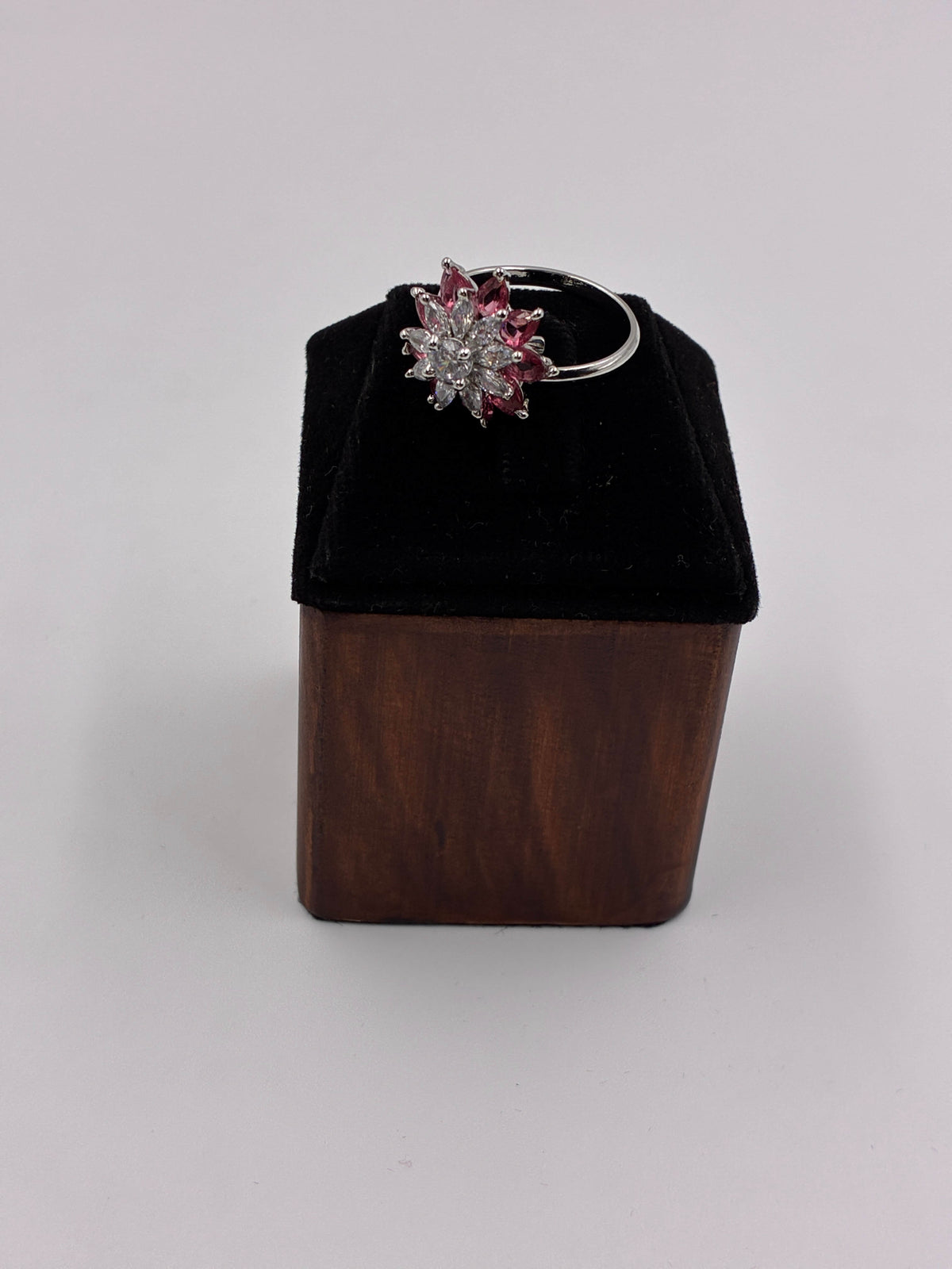 CZ Royale Ruby Blooming Finger Ring