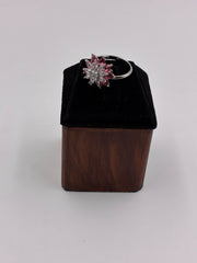 CZ Royale Ruby Blooming Finger Ring