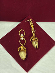 Antique Anti Tarnish Pistachio Shape Drop Earring