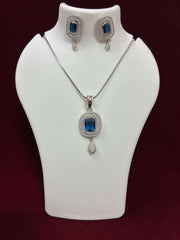 CZ Blue Pendant set