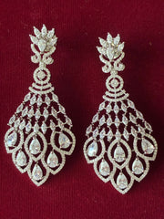 CZ Elegant Silver tone Designer Earring