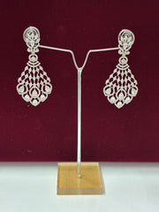 CZ Elegant Silver tone Designer Earring