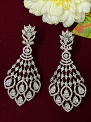 CZ Elegant Silver tone Designer Earring