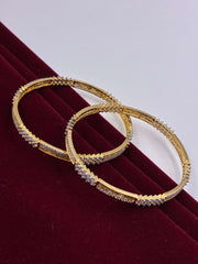 CZ Two Tone Timeless Designer Bangle