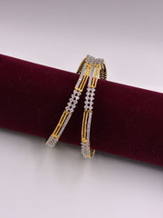CZ Two Tone Timeless Designer Bangle