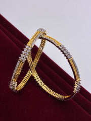 CZ Two Tone Timeless Designer Bangle