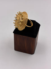 Antique Golden-Pearl Designer Finger Ring
