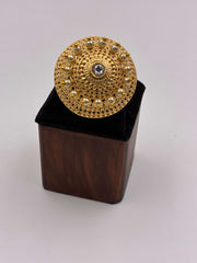 Antique Golden-Pearl Designer Finger Ring