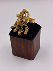 Antique Ruby Beads Ghungroo Finger Ring