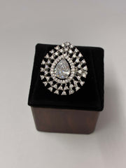 CZ Pear shape Designer Finger Ring