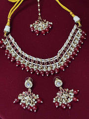 Indo Western Stone Beads Cluster Necklace Set