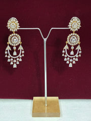 CZ Dual tone Contemprary Chandbali Earring