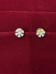 CZ Dual tone Seven stone Stud Earring