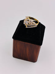 CZ Two tone Designer Finger Ring