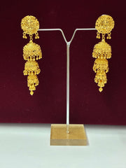Indian Ethnic Four-tier Jhumka with Gold Plating