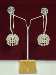 CZ Half Hoop Jhumka Fusion Earring