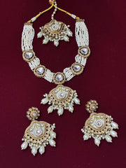 Indo Western Mother of Pearl Drop Necklace Set