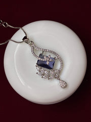 CZ Blue Designer Pendant set