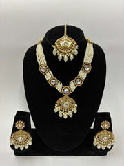 Indo Western Mother of Pearl Drop Necklace Set