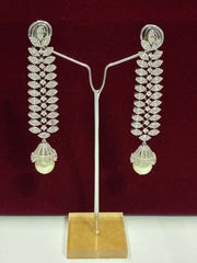 CZ Splendid dangle Earring with Pearl Drop