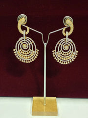 CZ Sparkling round Spiral Design Earring