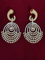 CZ Sparkling round Spiral Design Earring