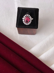 CZ Ruby Classic Finger Ring