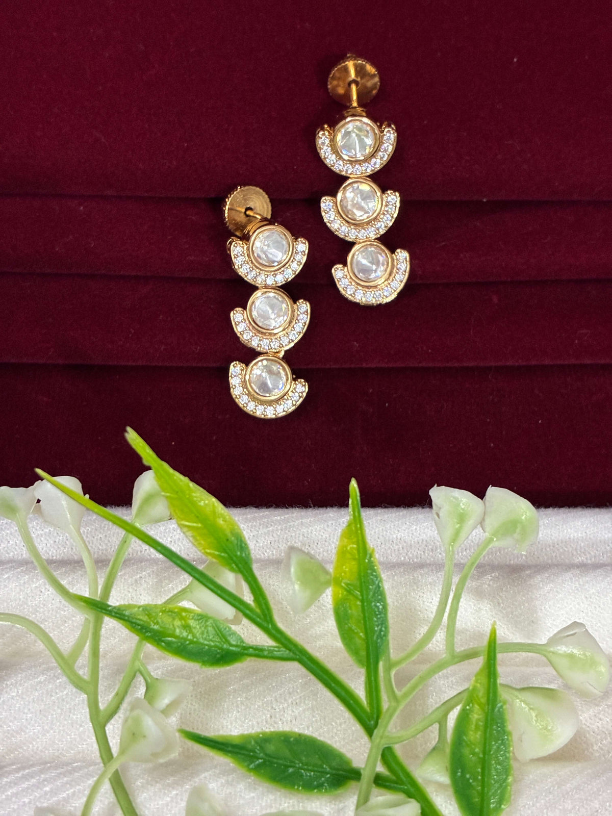 Kundan Moon Earring