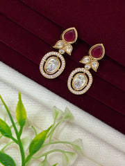 Kundan Ruby Red Drop Earring