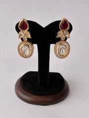 Kundan Ruby Red Drop Earring