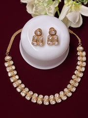 Kundan Meenakari Line Necklace set
