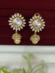 Kundan Pearl Drop Jhumka Earring