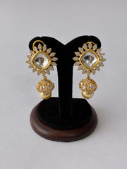 Kundan Pearl Drop Jhumka Earring