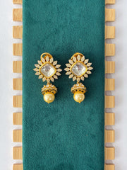 Kundan Pearl Drop Jhumka Earring