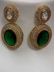 Kundan Emerald Green Elegant Necklace set