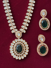 Kundan Emerald Green Elegant Necklace set