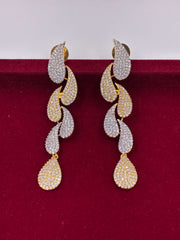 CZ Exquisite Twotone Tear Drop Earring
