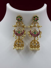 Antique Ruby Green Embellished Earring
