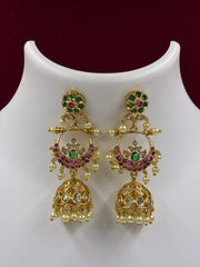 Antique Ruby Green Embellished Earring