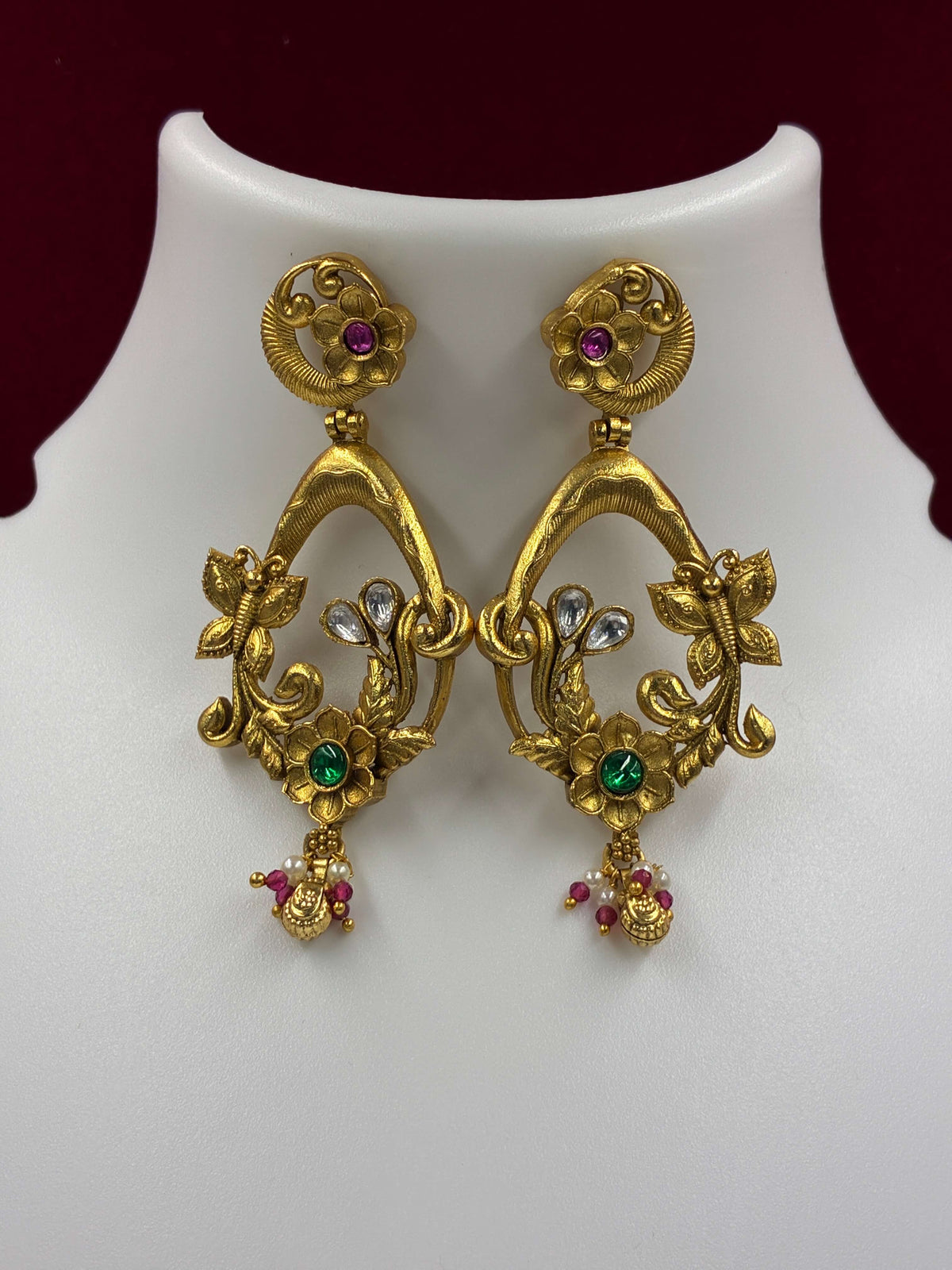 Antique Ruby Green Classic Earring
