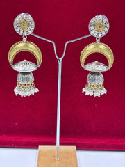 Oxidised Chand Jhumka Earring