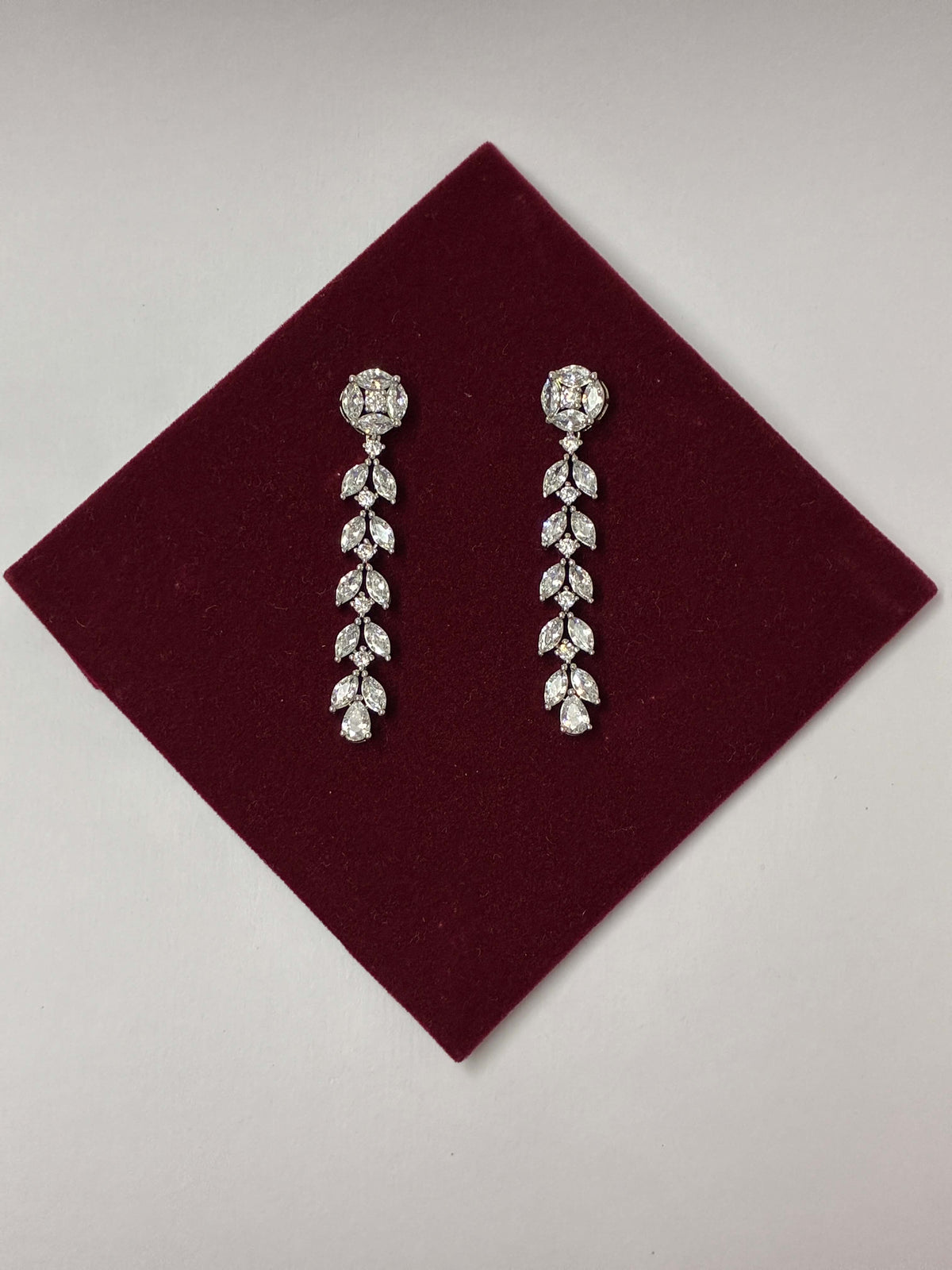 CZ Silver Leaf Earring