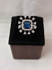 CZ Blue Delicate Finger Ring
