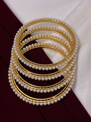 Single Line Traditional Pearl Bangle