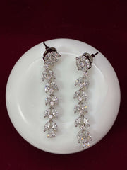 CZ Silver Leaf Earring