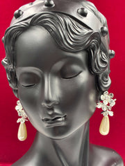 Western Floral Pearl Drop Earring