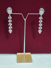 CZ Silver Leaf Earring