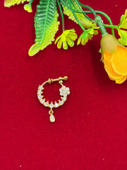 CZ Floral design Nose Ring