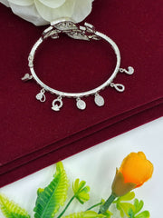 CZ Duo Leaves Charm Kada